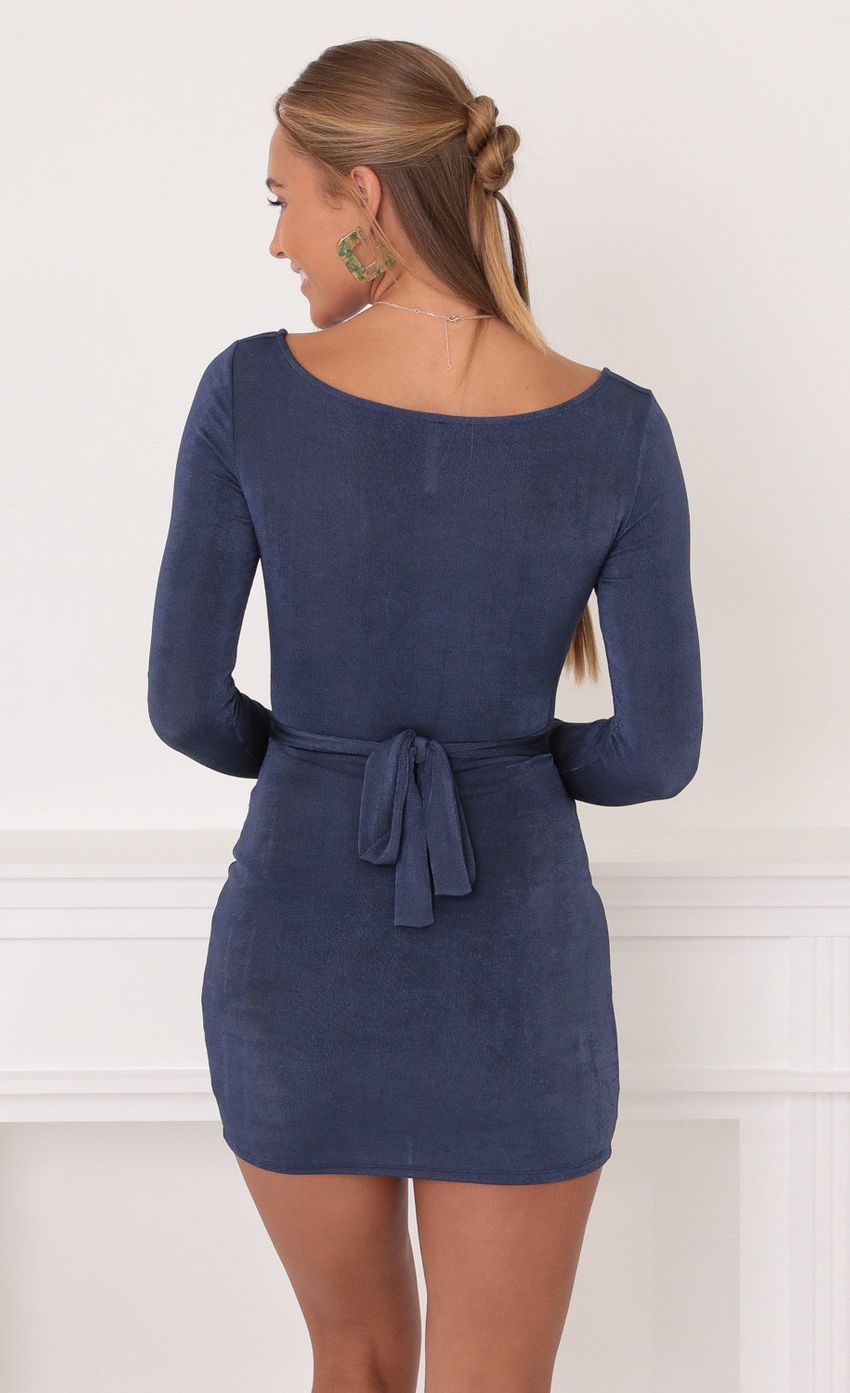 Picture Bodycon Long Sleeve Dress in Navy Blue. Source: https://media-img.lucyinthesky.com/data/Nov21_1/850xAUTO/1V9A5894.JPG