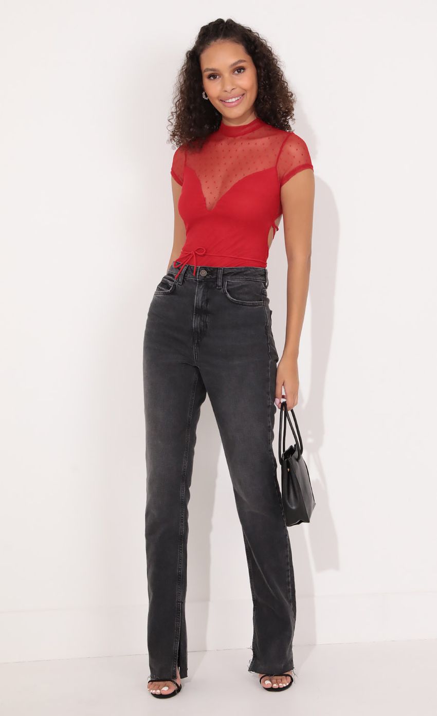 Picture Lace Up Bodysuit in Red. Source: https://media-img.lucyinthesky.com/data/Nov21_1/850xAUTO/1V9A7395.JPG