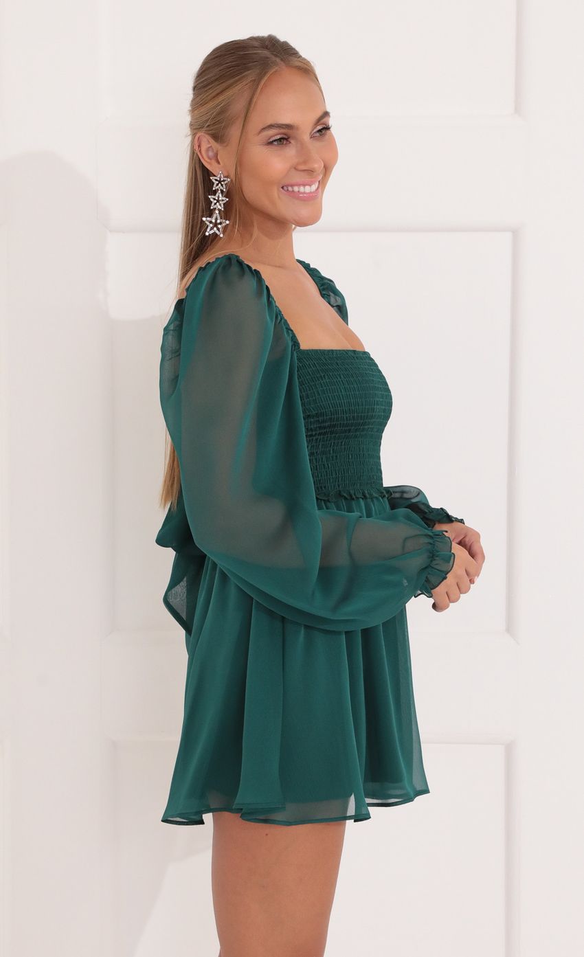 Picture Fit and Flare Dress in Green. Source: https://media-img.lucyinthesky.com/data/Nov21_1/850xAUTO/1V9A8988.JPG