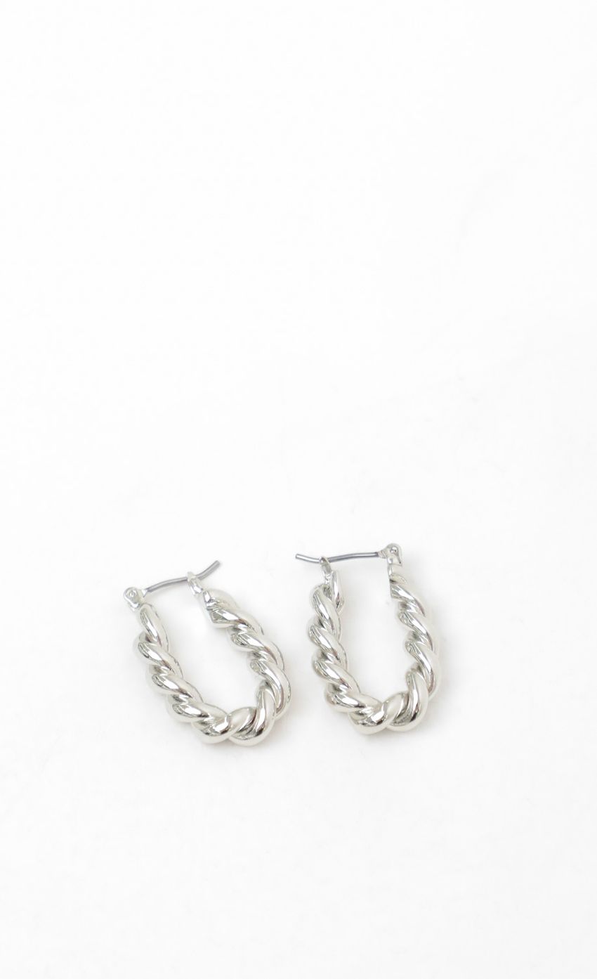 Picture Twisted Lover Mini Hoop Earrings in Silver. Source: https://media-img.lucyinthesky.com/data/Nov21_2/850xAUTO/1J7A1113.JPG