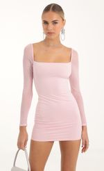 Picture Giulia Square Neck Dress in Pink. Source: https://media-img.lucyinthesky.com/data/Nov22/150xAUTO/16aec6c3-20d0-4c5f-aa6e-b826d2e94159.jpg