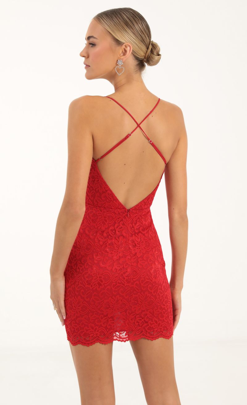 Colleen Lace Corset Mini Dress (Red)