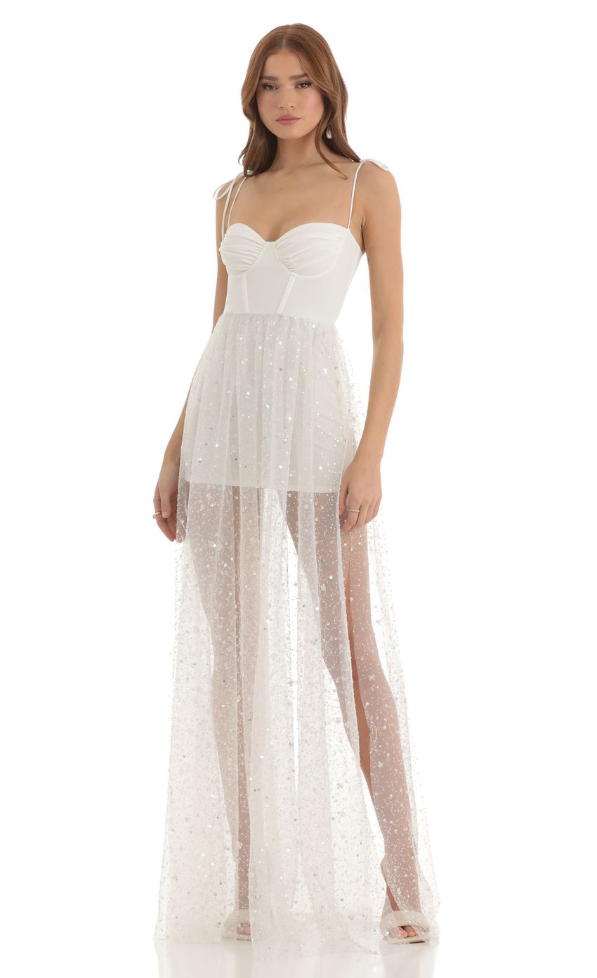Picture Simi Rhinestone Corset Maxi Dress in White. Source: https://media-img.lucyinthesky.com/data/Nov22/850xAUTO/5eda75ff-0382-4a48-af2c-e0ce5f2fd1b7.jpg