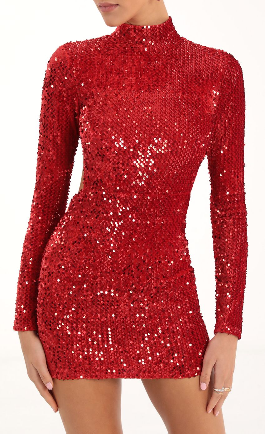 Picture Agnes Velvet Sequin Open Back Dress in Red. Source: https://media-img.lucyinthesky.com/data/Nov22/850xAUTO/683748f7-a77b-4a5f-bbe8-3a701ee271e7.jpg