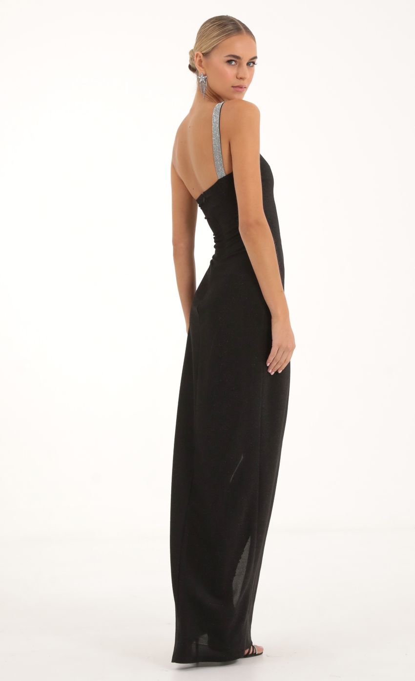 Picture Knit Rhinestone One Shoulder Maxi Dress in Black. Source: https://media-img.lucyinthesky.com/data/Nov22/850xAUTO/8304080f-cb6f-4751-a101-b5a99dcf5216.jpg