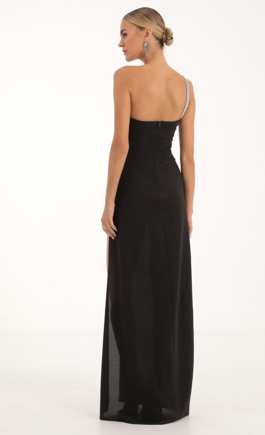 Picture Knit Rhinestone One Shoulder Maxi Dress in Black. Source: https://media-img.lucyinthesky.com/data/Nov22/850xAUTO/c4bbf895-596e-45f3-b0c7-efeceea1b753.jpg