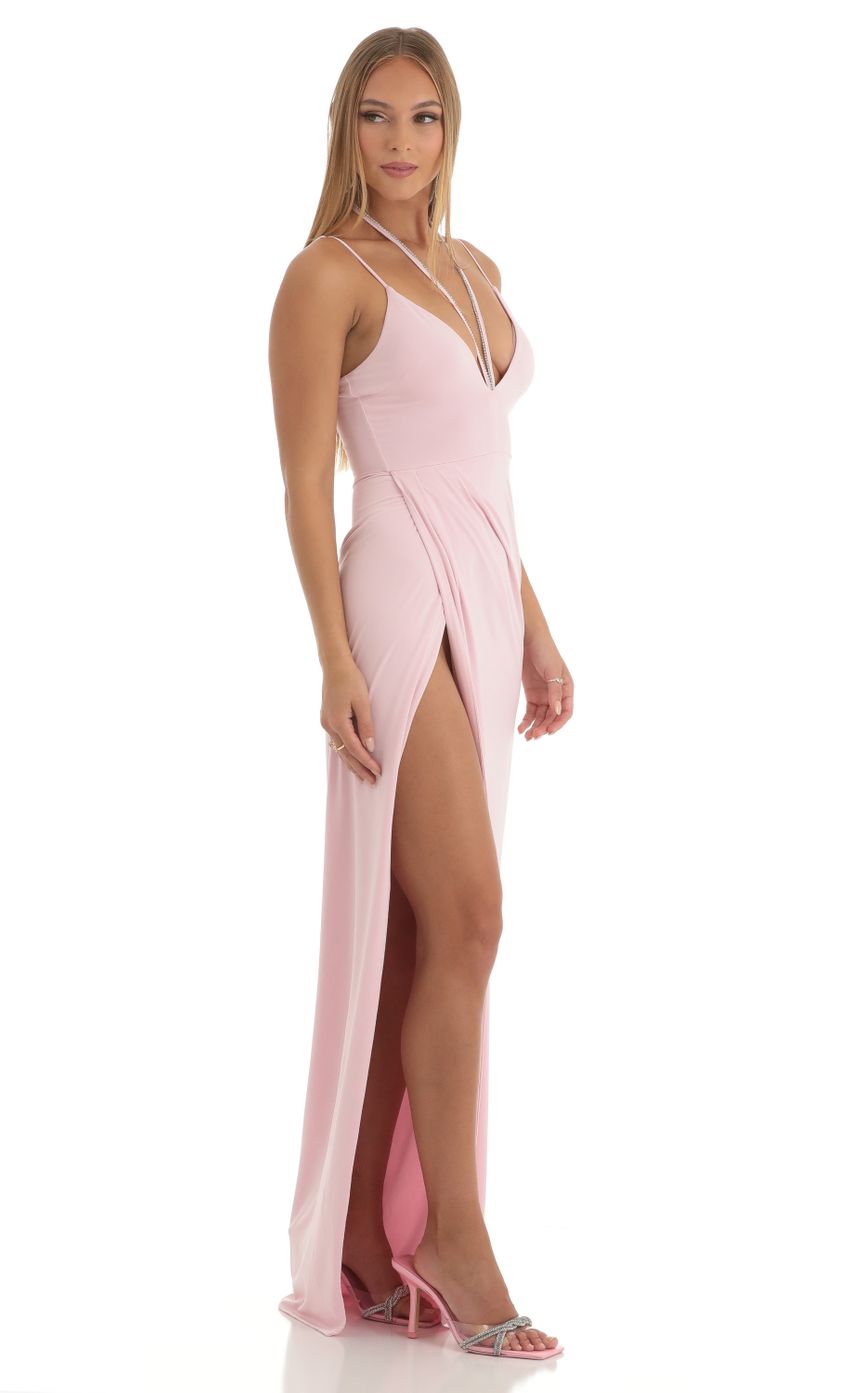 Picture Shilea Rhinestone Maxi Dress in Pink. Source: https://media-img.lucyinthesky.com/data/Nov22/850xAUTO/c7e70636-e7d5-47e8-8307-a0284d7c2efb.jpg