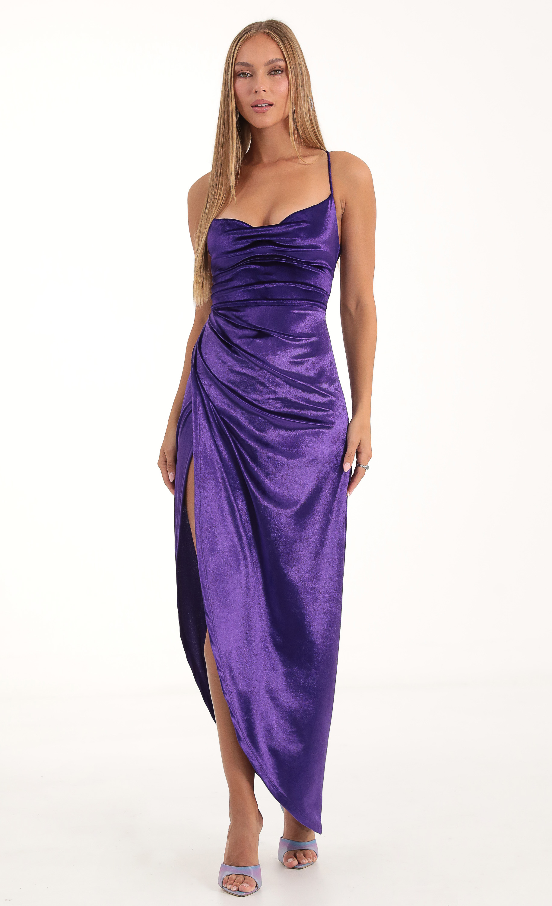 Velvet Luxe Maxi Dress in Purple