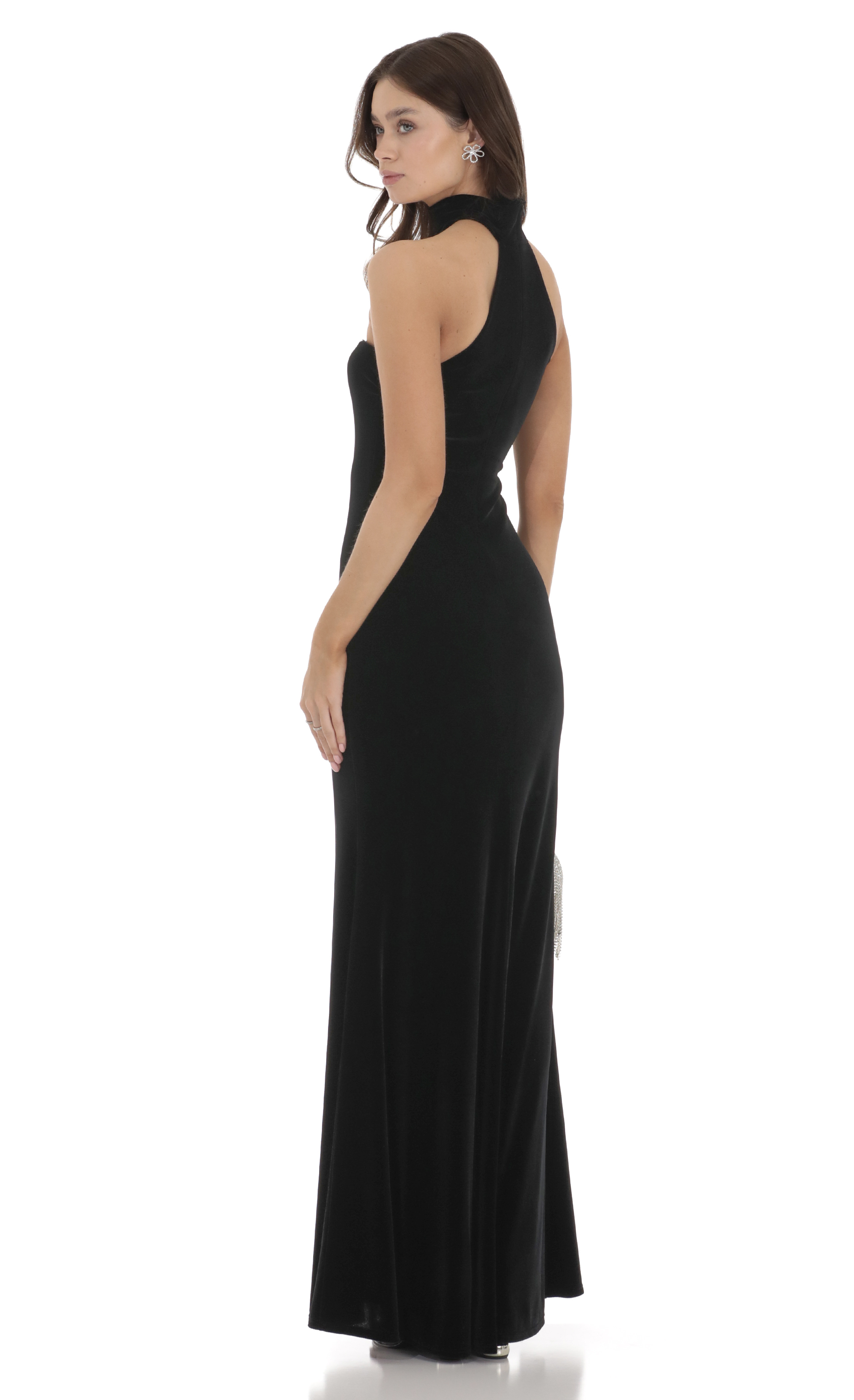 halter neck full length dress Nyx Plunging Halter Maxi Dress main image 1