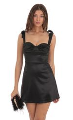 Picture Satin Dress in Black. Source: https://media-img.lucyinthesky.com/data/Nov23/150xAUTO/3d57a36c-9c75-4d08-be56-c420429bf746.jpg