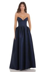 Picture Corset Strapless Gown Dress in Navy. Source: https://media-img.lucyinthesky.com/data/Nov23/150xAUTO/6f8eed58-8362-4718-91d6-6d2def4cc9ca.jpg