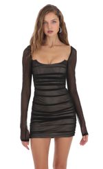 Picture Mesh Corset Long Sleeve Dress in Black. Source: https://media-img.lucyinthesky.com/data/Nov23/150xAUTO/efab851b-acf9-4ce7-80b8-51f3e7e64eaf.jpg