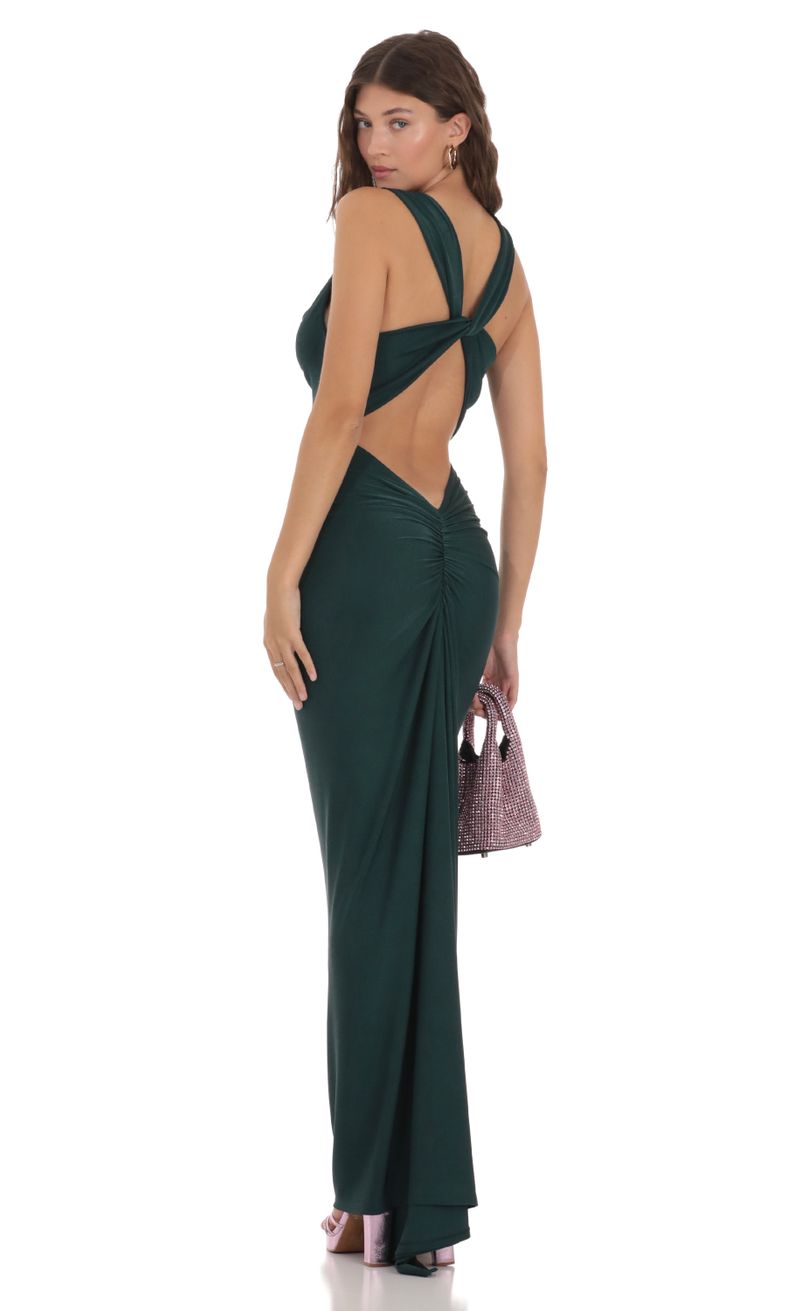 Cross Twist Open Back Dress in Green | LUCY IN THE SKY Cross Twist Open Back Dress in Green | LUCY IN THE SKY