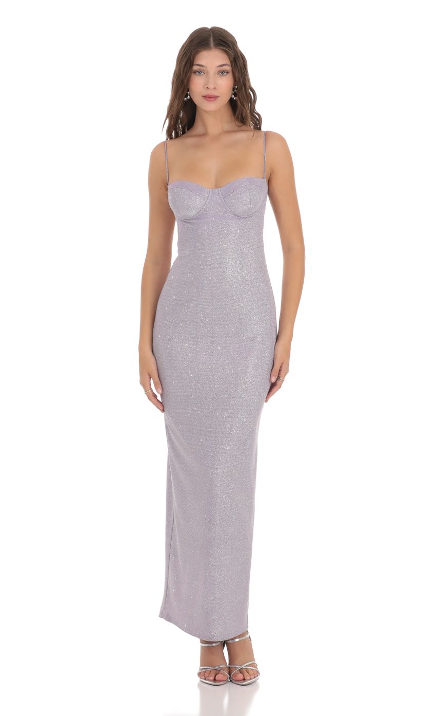Picture Shimmer Back Slit Bodycon Dress in Lavender. Source: https://media-img.lucyinthesky.com/data/Nov23/850xAUTO/0647bd09-f6fb-4656-bc3d-ced88256febd.jpg