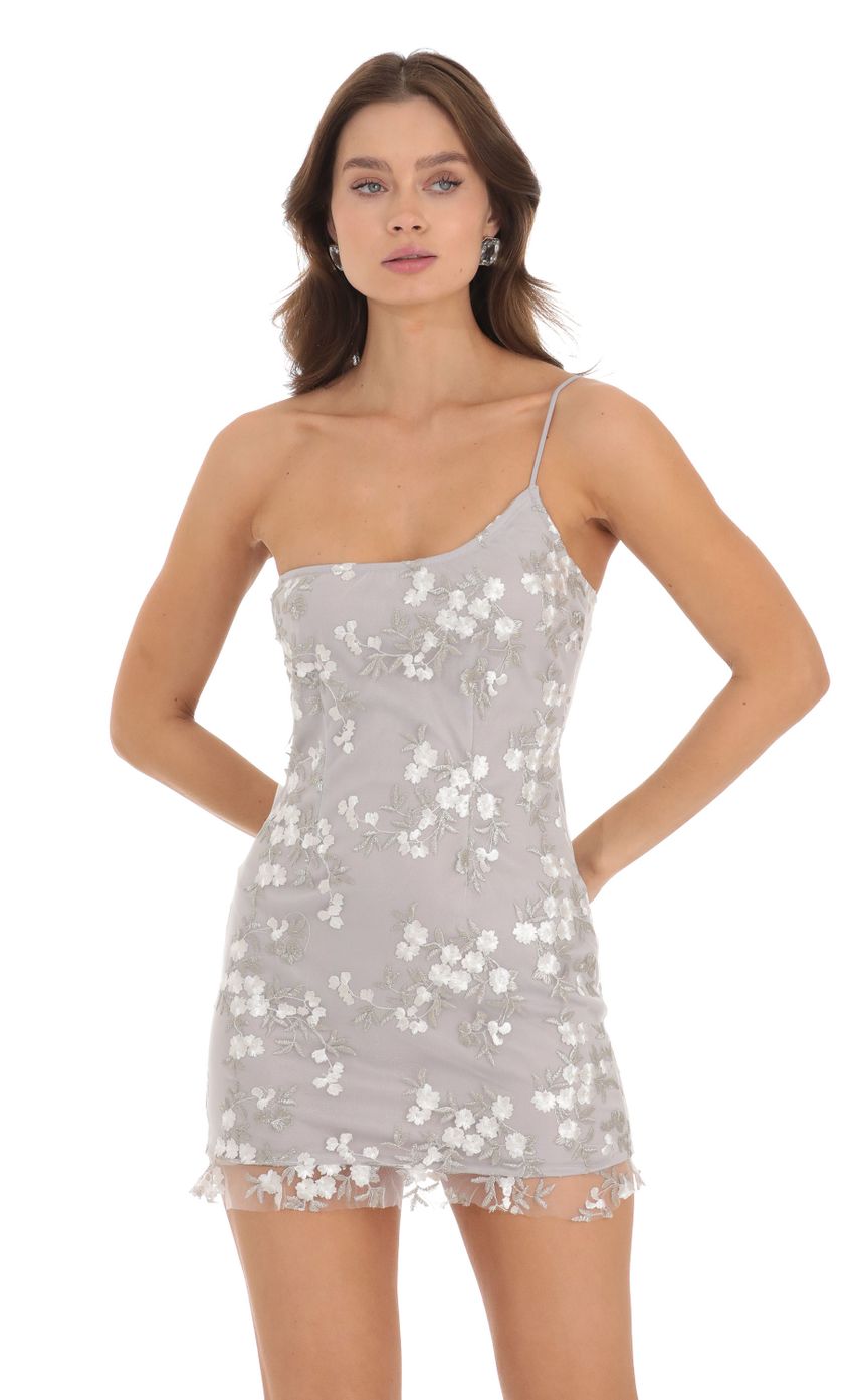 Picture One Shoulder Dress in Grey Embroidery. Source: https://media-img.lucyinthesky.com/data/Nov23/850xAUTO/148ab419-9edf-4db7-8260-b3492ab4a541.jpg