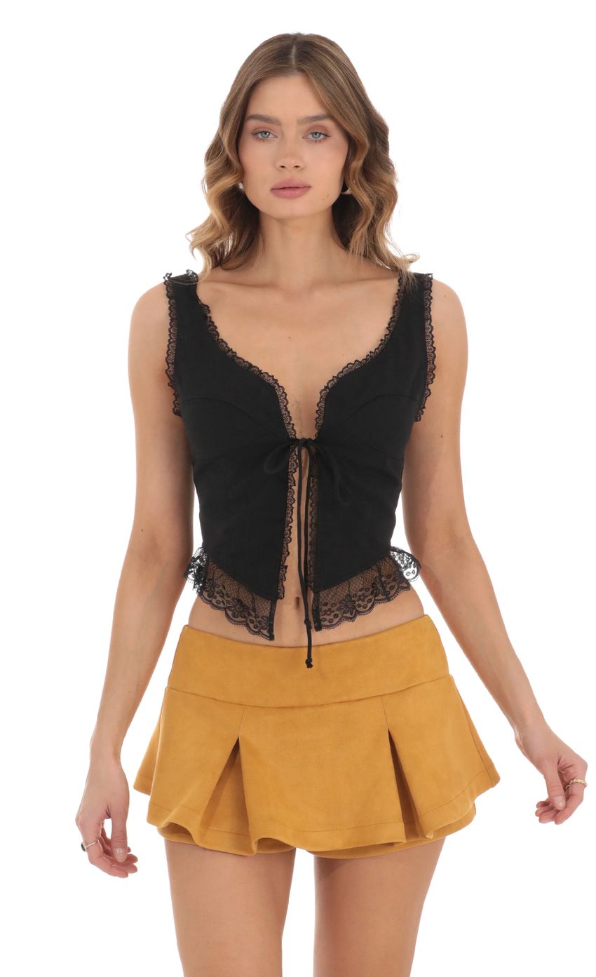 Picture Tinlie Lace Vest Top in Black. Source: https://media-img.lucyinthesky.com/data/Nov23/850xAUTO/14a61913-6f1f-453a-b865-dbf240efe9ec.jpg