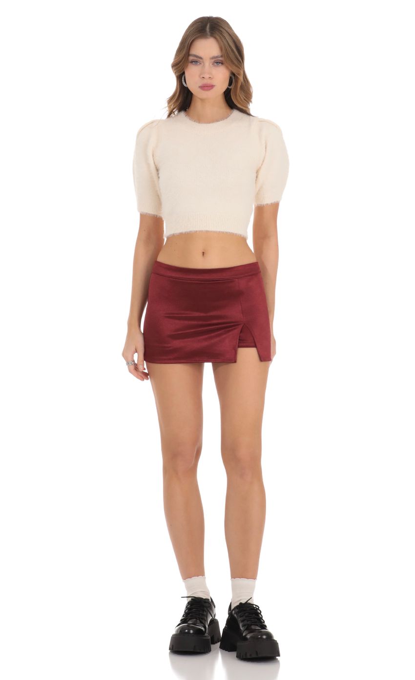 Picture Satin Low Rise Skort in Red. Source: https://media-img.lucyinthesky.com/data/Nov23/850xAUTO/2234a68a-1f1e-47e7-a29e-df2578fabdc3.jpg