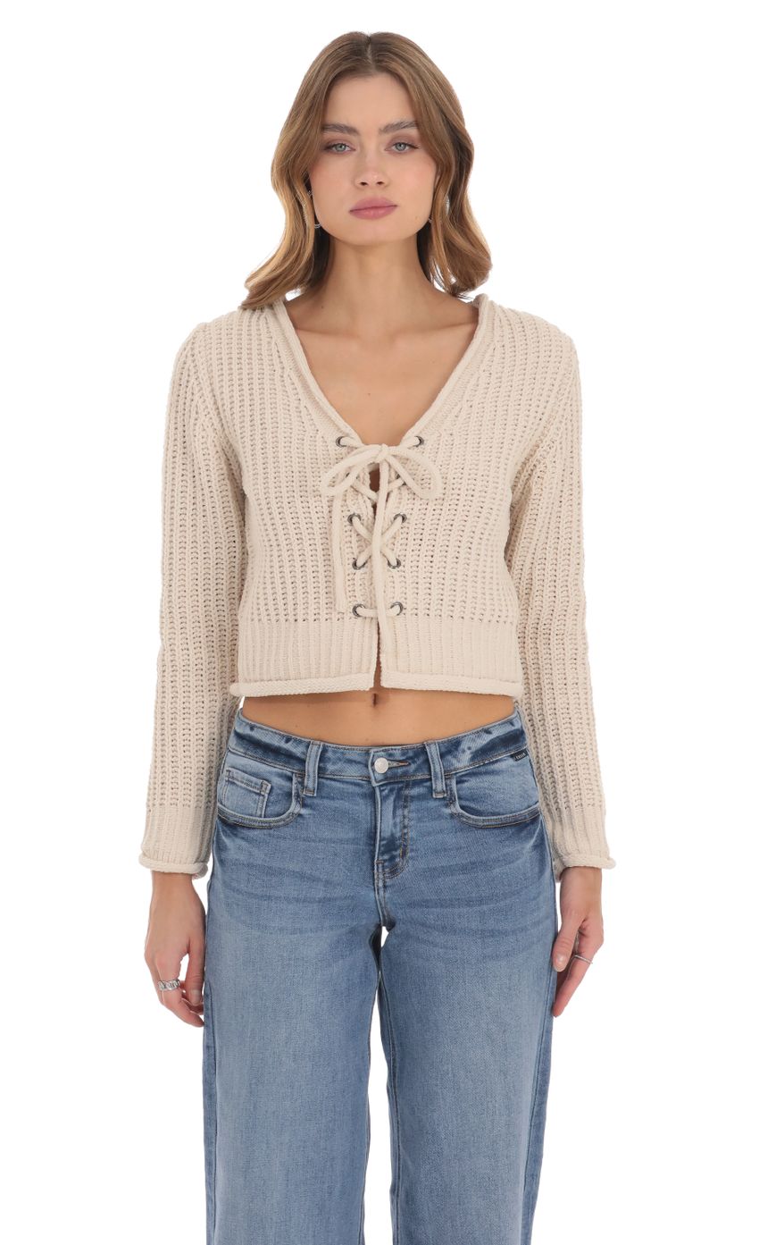 Product image for Chunky Knit Cardigan in Cream