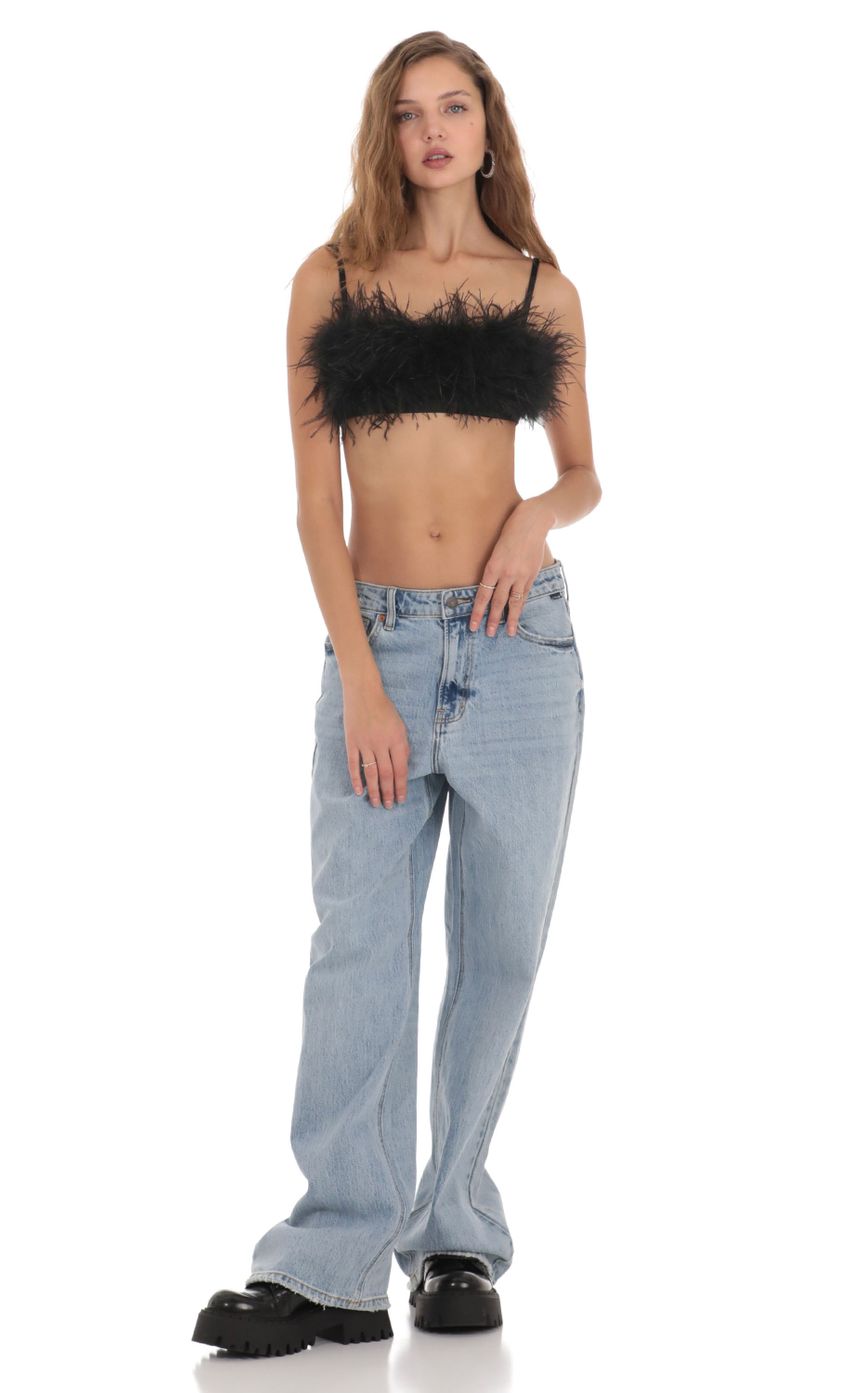 Picture Feather Bralette Top in Black. Source: https://media-img.lucyinthesky.com/data/Nov23/850xAUTO/5d702c03-4bb0-4a44-b24f-150fd4acd231.jpg