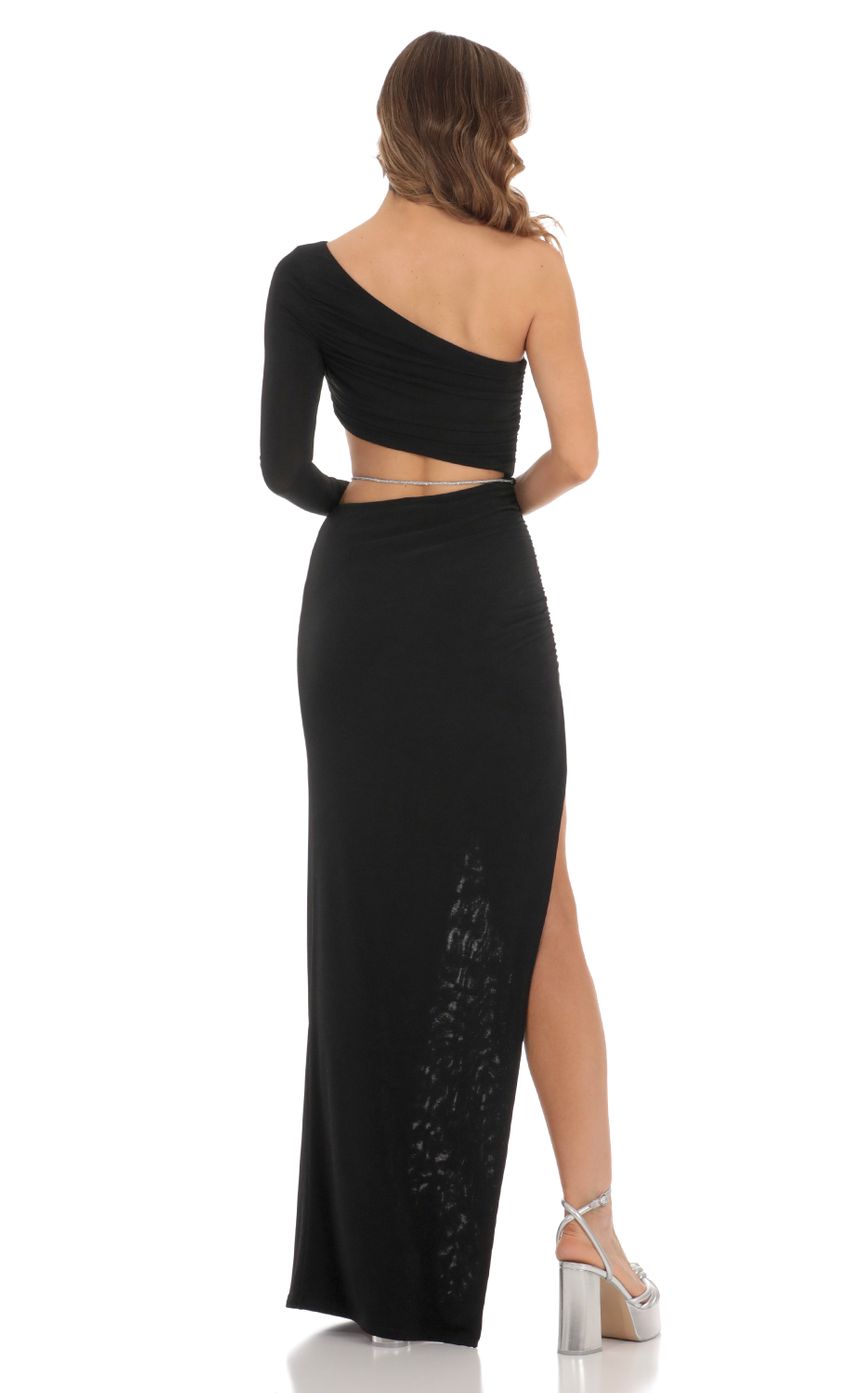 Picture Rhinestone Wrap Cutout Maxi Dress in Black. Source: https://media-img.lucyinthesky.com/data/Nov23/850xAUTO/6bd70a30-f1a9-46a1-8978-2dc62136bf5c.jpg