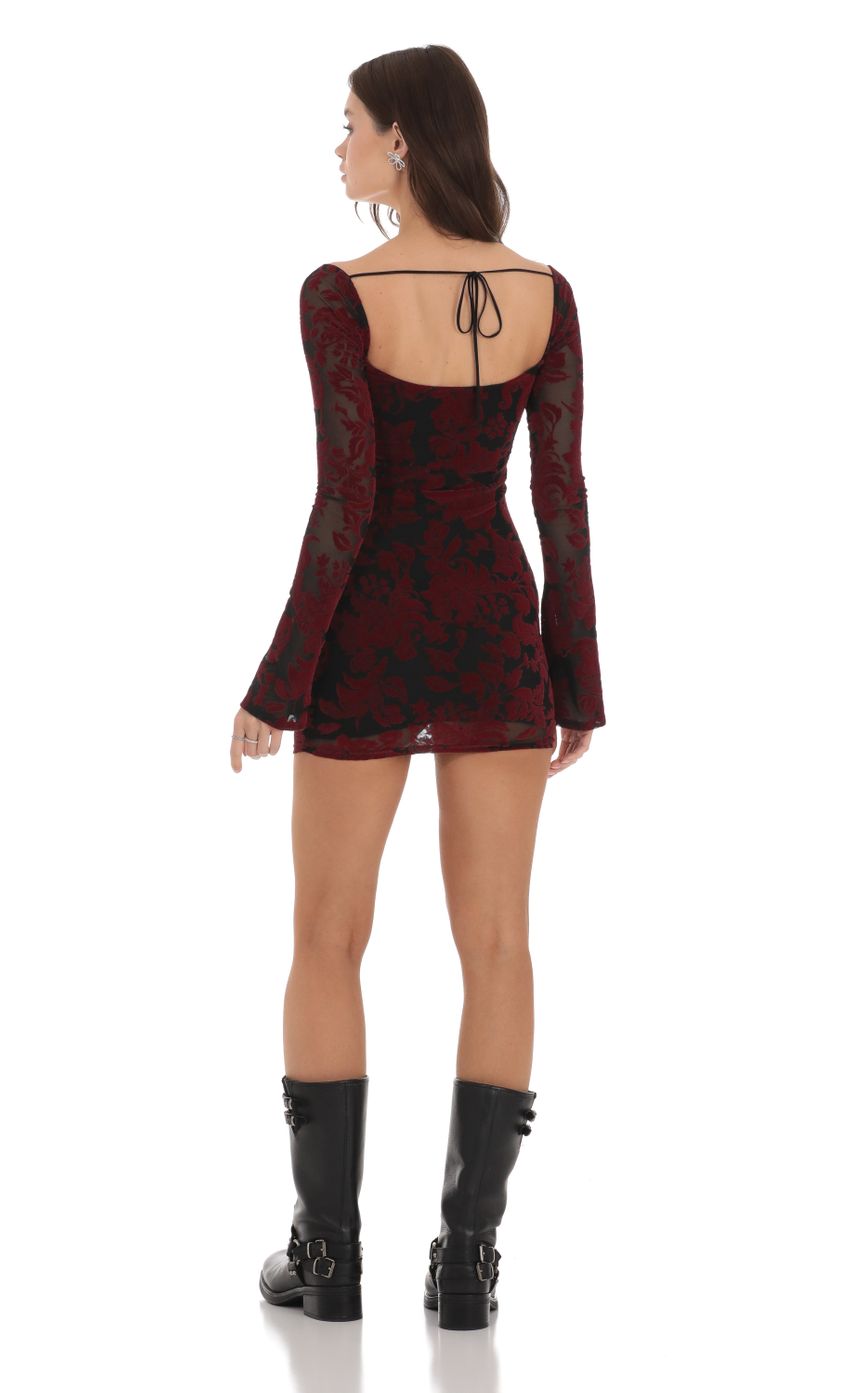 Picture Velvet Floral Long Sleeve Bodycon Dress in Black. Source: https://media-img.lucyinthesky.com/data/Nov23/850xAUTO/6bfd026c-defe-42fc-91ef-2112f2469bb8.jpg