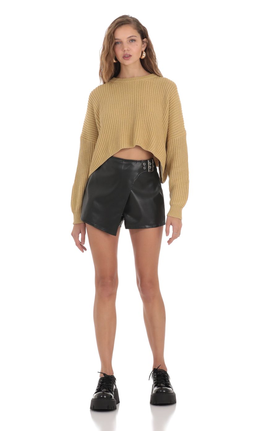 Picture Leather Buckle Shorts in Black. Source: https://media-img.lucyinthesky.com/data/Nov23/850xAUTO/7b5df876-c91e-42da-864d-5af24c9757cc.jpg