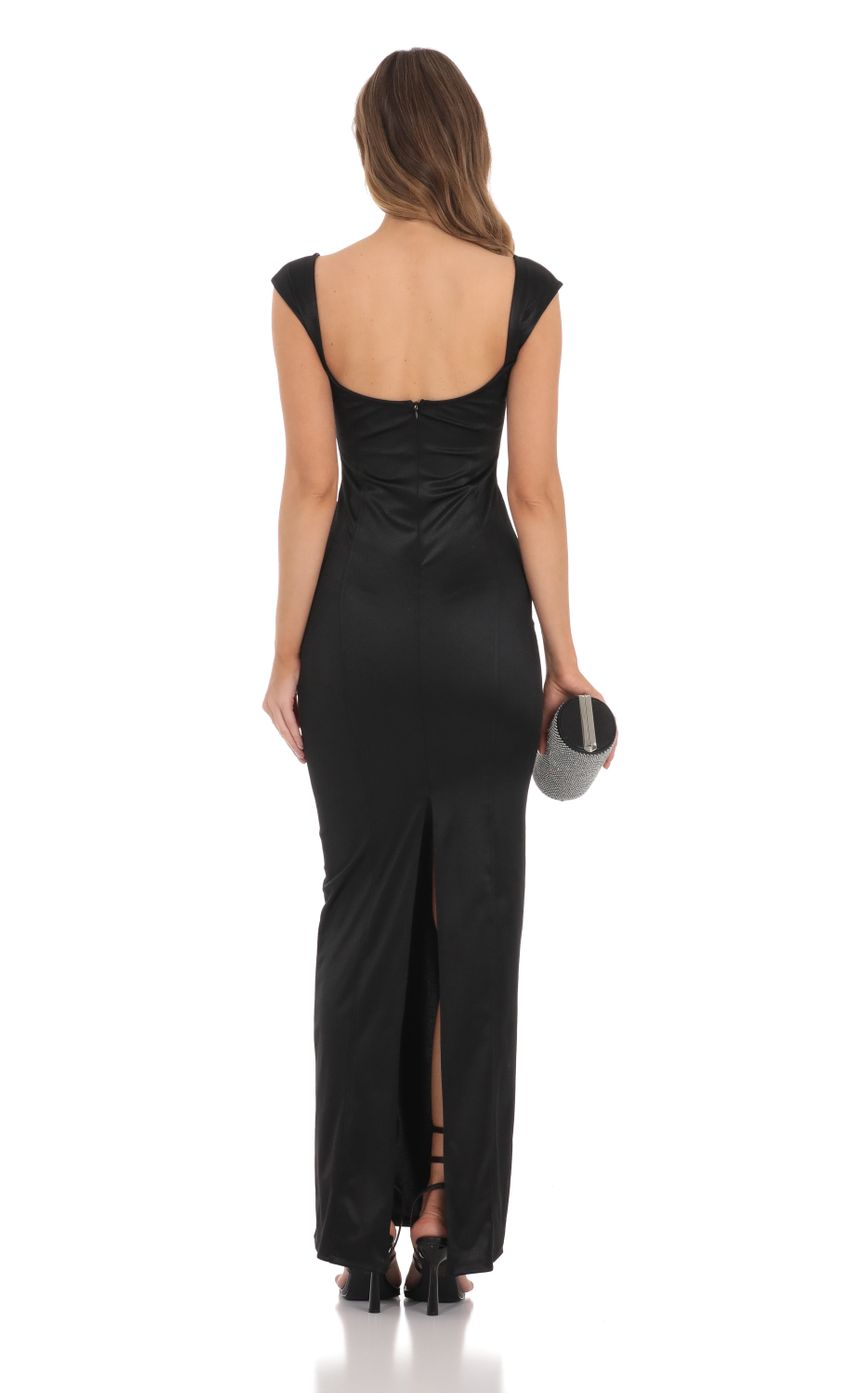 Picture Satin Bodycon Maxi Dress in Black. Source: https://media-img.lucyinthesky.com/data/Nov23/850xAUTO/8c14c3c0-cf91-4adc-bd8a-0a13a45f018a.jpg