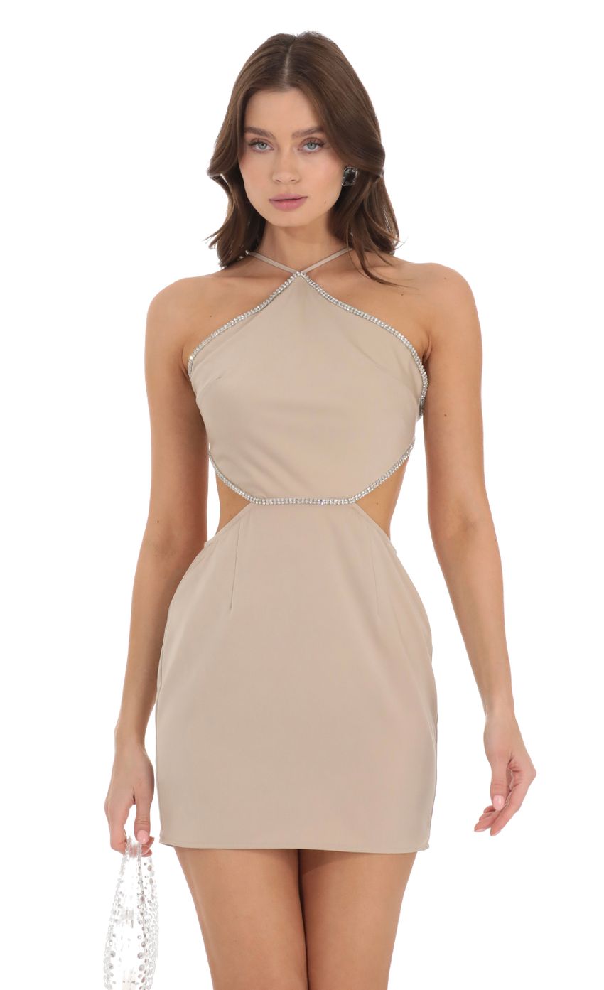 Picture Rhinestone Halter Cutout Dress in Nude. Source: https://media-img.lucyinthesky.com/data/Nov23/850xAUTO/8ebdefdc-3be7-4a01-889a-499f79bb84b1.jpg