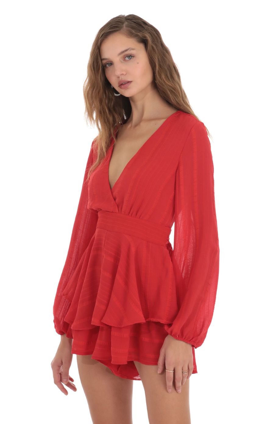 Picture Long Sleeve Wrap Romper in Red. Source: https://media-img.lucyinthesky.com/data/Nov23/850xAUTO/8f2c0ec3-4c35-41c9-b289-93776fcf6224.jpg