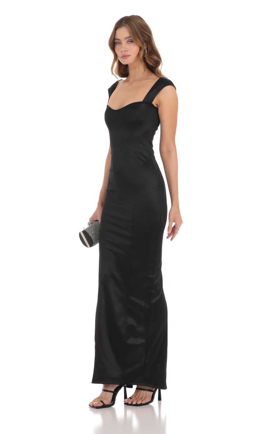 Picture Satin Bodycon Maxi Dress in Black. Source: https://media-img.lucyinthesky.com/data/Nov23/850xAUTO/94e7717b-f453-4fd6-8174-a8d4f678d539.jpg
