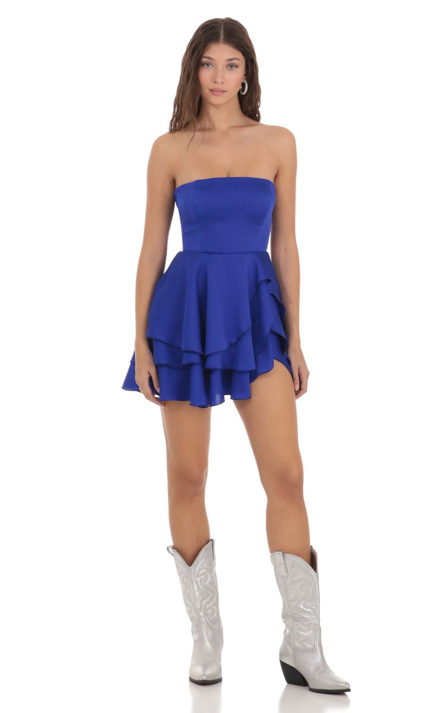 Picture Satin Strapless Asymmetrical Dress in Blue. Source: https://media-img.lucyinthesky.com/data/Nov23/850xAUTO/aacc5eb7-02cd-4dba-8019-fbb3591244ce.jpg