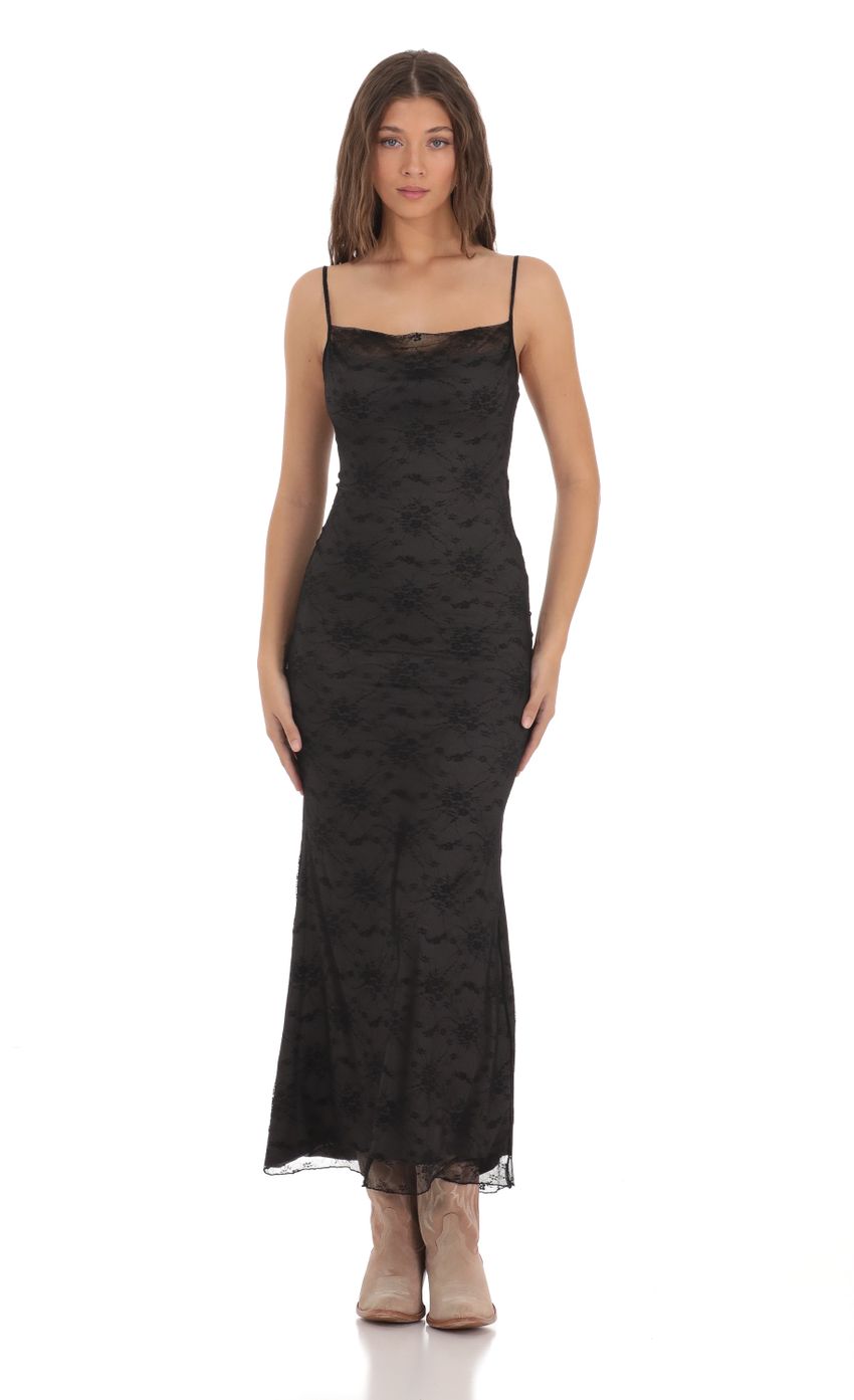 Picture Mesh Lace Maxi Dress in Black. Source: https://media-img.lucyinthesky.com/data/Nov23/850xAUTO/aee1bef2-b802-487b-8325-11e7476f4ec5.jpg