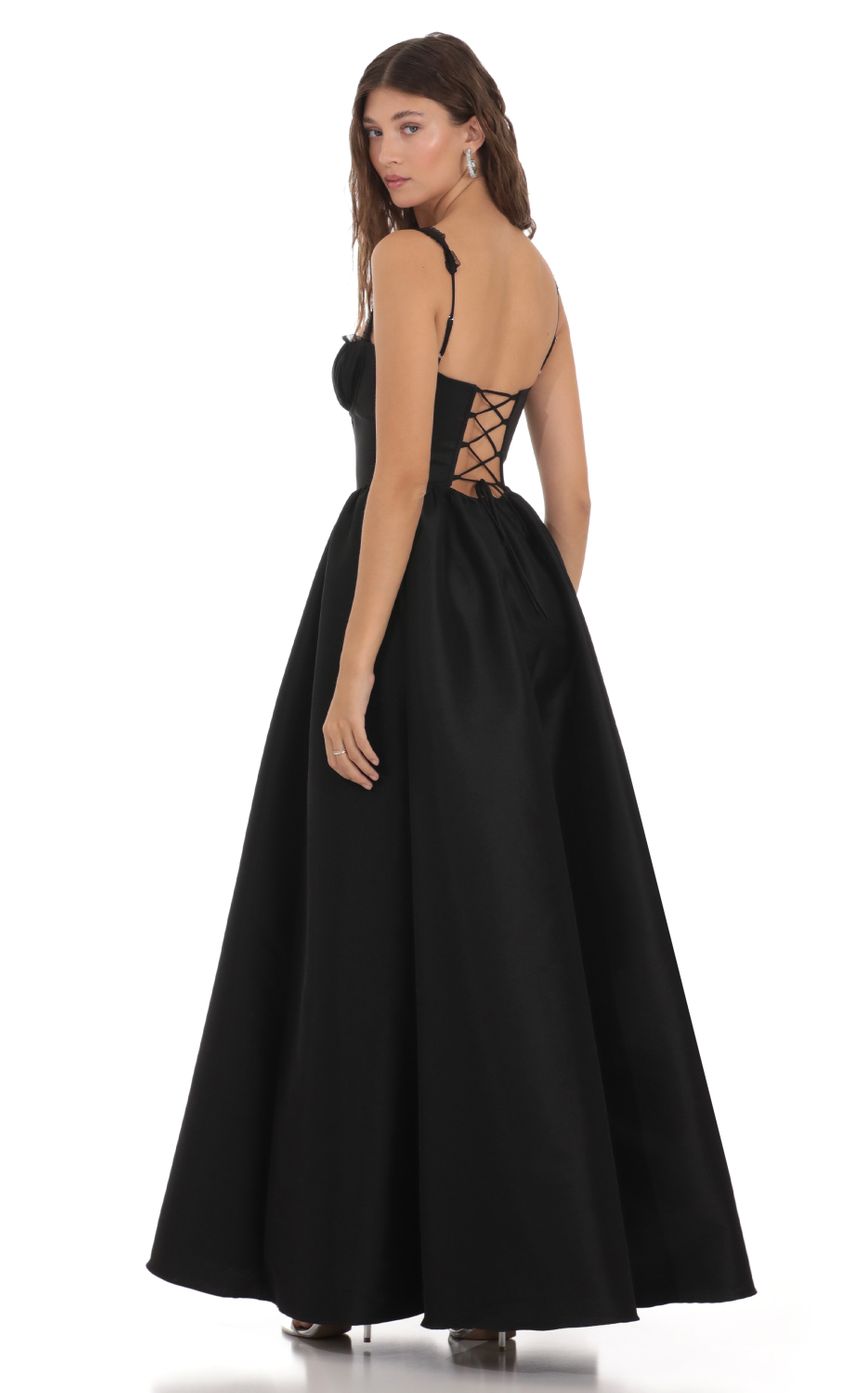Picture Corset Gown Dress in Black. Source: https://media-img.lucyinthesky.com/data/Nov23/850xAUTO/b3772a44-b757-4065-8006-5d5e6b0db8e7.jpg