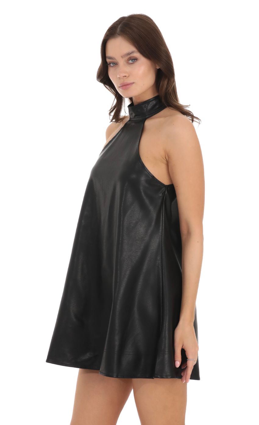 Picture Pleather Shift Dress in Black. Source: https://media-img.lucyinthesky.com/data/Nov23/850xAUTO/cb65b8ae-6d50-4a72-8d65-57981e51f721.jpg