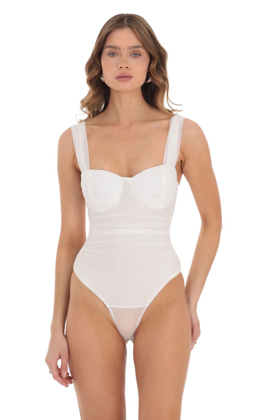 Product image for Mesh Bodysuit in White