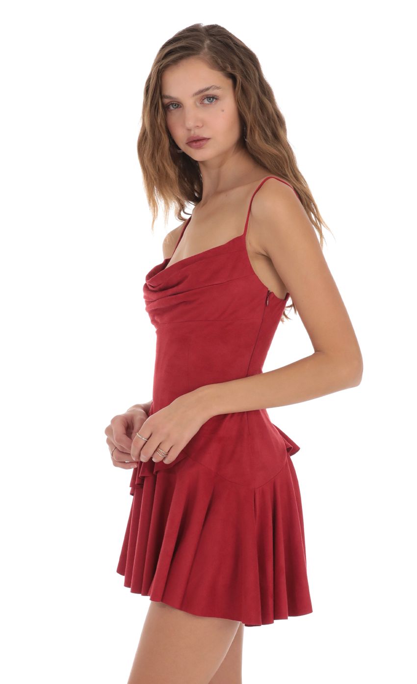 Picture Suede Cowl Neck Dress in Red. Source: https://media-img.lucyinthesky.com/data/Nov23/850xAUTO/d9badb77-3abc-4bad-9f5e-a283ae642bb9.jpg