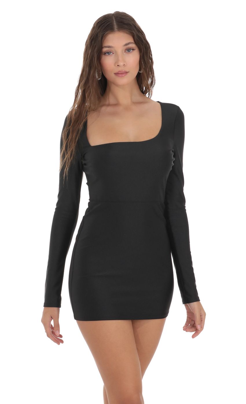 Picture Asymmetrical Neckline Bodycon Dress in Black. Source: https://media-img.lucyinthesky.com/data/Nov23/850xAUTO/f768f5f9-b2ba-4e97-8201-ada726f8f1cb.jpg