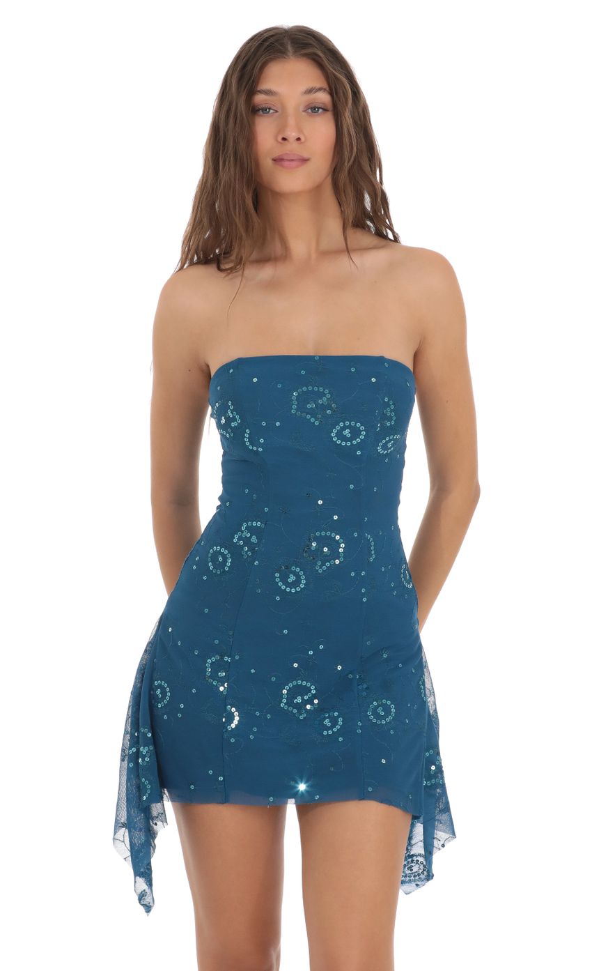 Picture Sequin Sequin Double Slit Strapless Dress in Blue. Source: https://media-img.lucyinthesky.com/data/Nov23/850xAUTO/f84c7066-a587-401c-b15b-e9a289a171a8.jpg