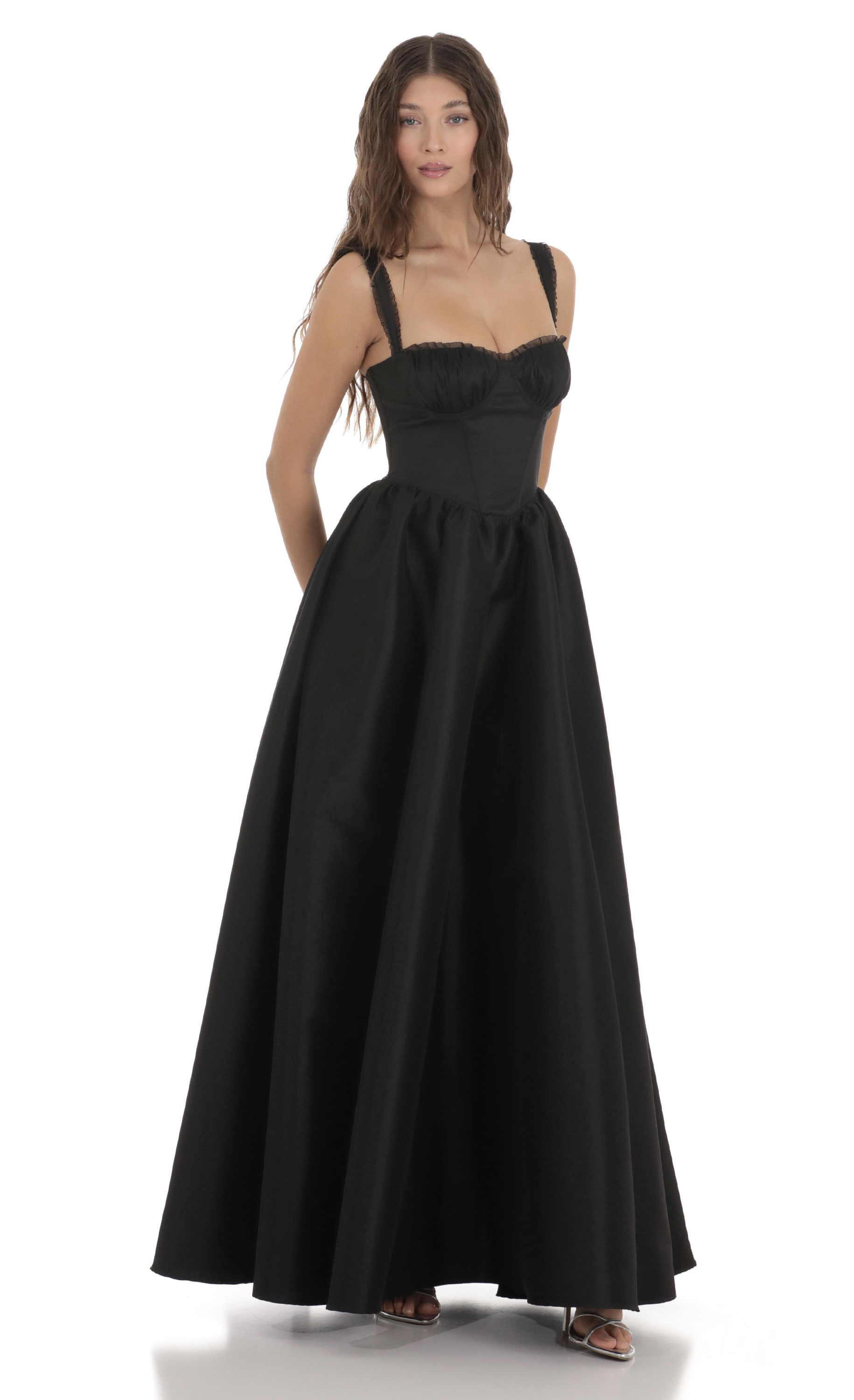Corset Gown Dress in Black