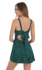 Picture Floral Bow Tie A-Line Dress in Green. Source: https://media-img.lucyinthesky.com/data/Nov24/150xAUTO/40865bca-ad7a-47a9-928c-4e377634c80a.jpg