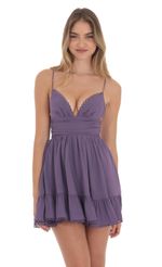 Picture Chiffon V-Neck A-line Dress in Purple. Source: https://media-img.lucyinthesky.com/data/Nov24/150xAUTO/78b445bf-8d22-4a01-9b08-e5e58fd33378.jpg