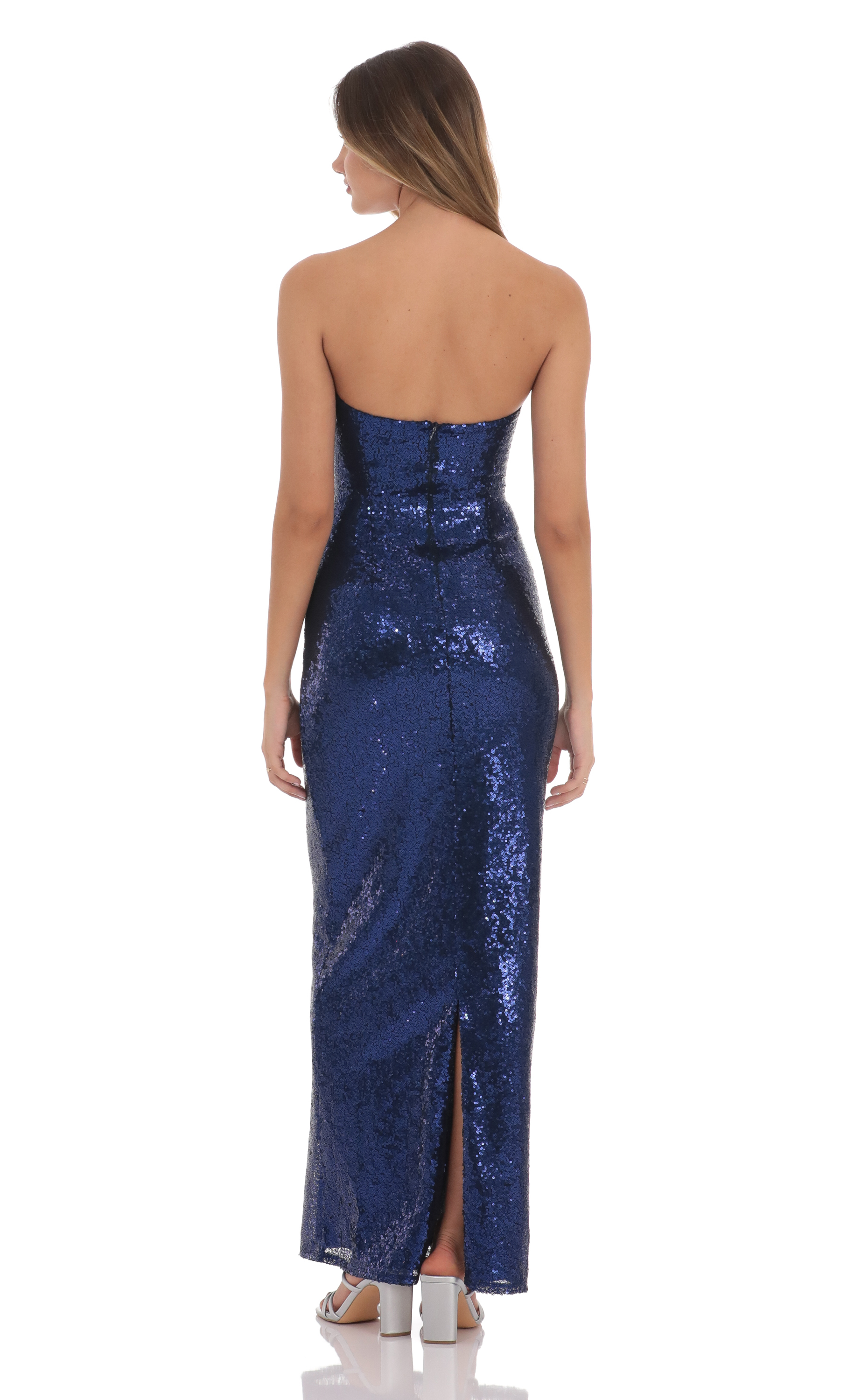 Sequin Twist Cutout Maxi Dress in Navy | LUCY IN THE SKY Sequin Twist Cutout Maxi Dress in Navy | LUCY IN THE SKY