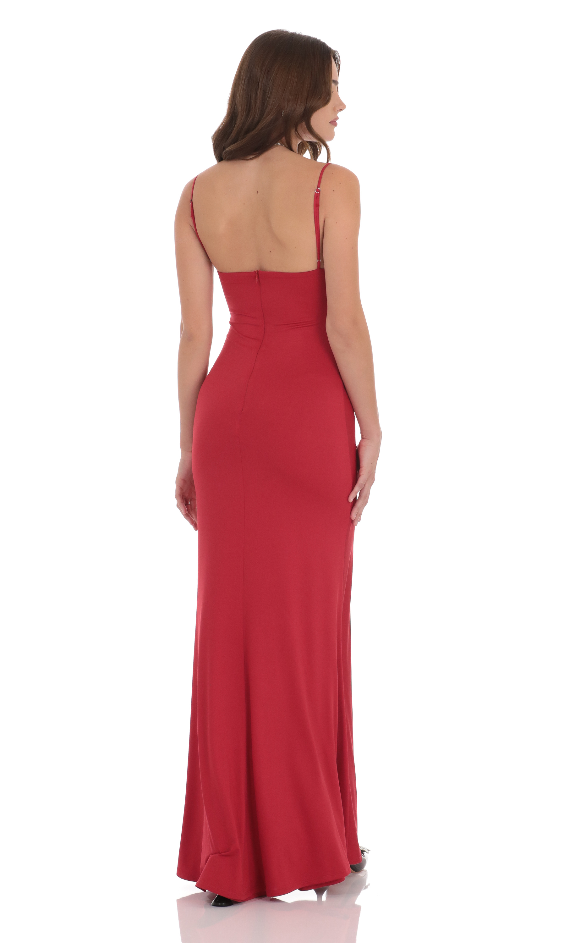 chinese dress ladies Alianna Cowl Neck Satin Maxi Dress