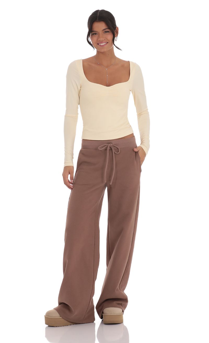 ＆ellecy アンドエルシー　スウェット Straight Leg Sweatpants in Brown | LUCY IN THE SKY