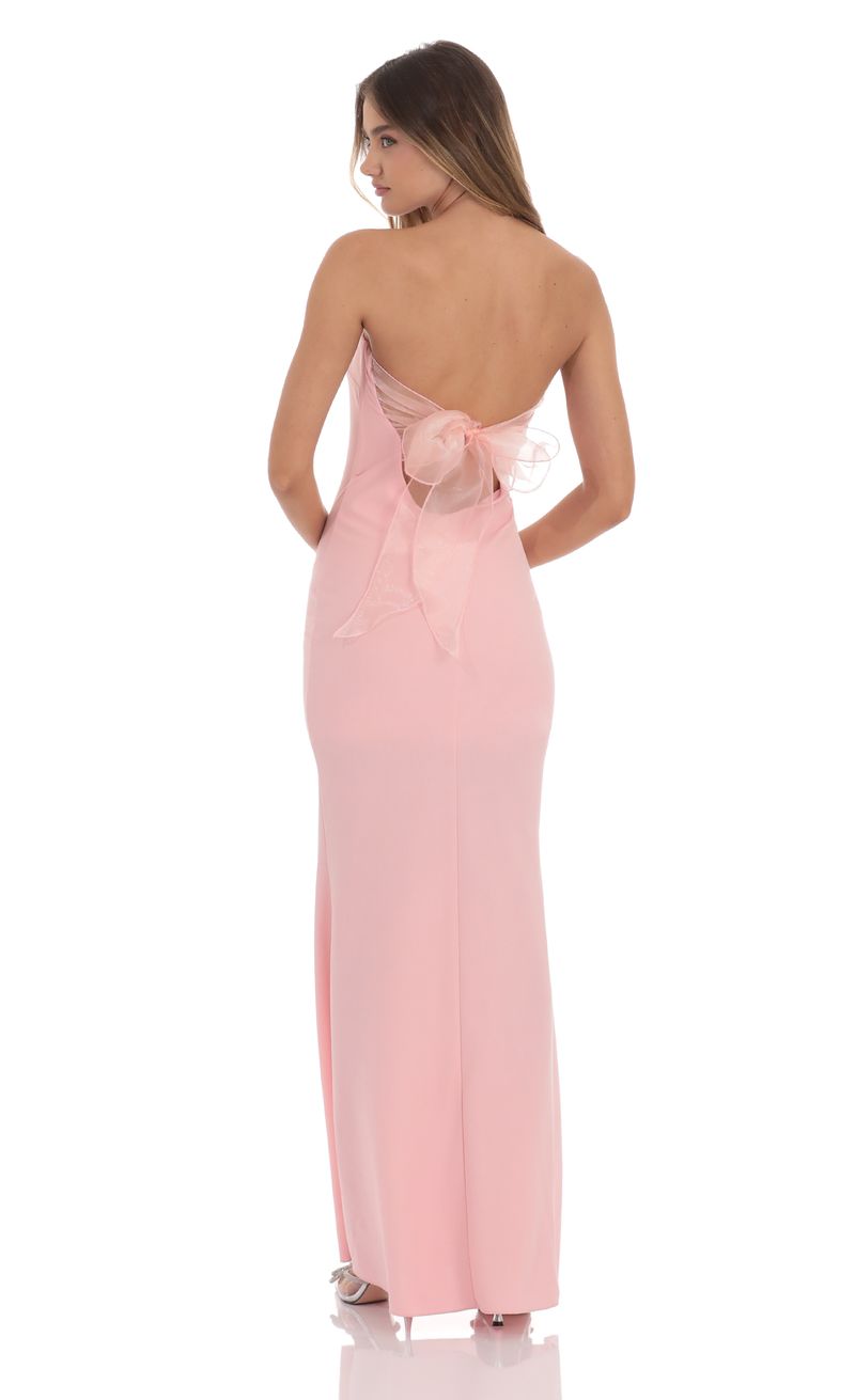 pink strapless dress with bow on back Lollipop Strapless Bow Bust Mini Dress Pink Sorbet
