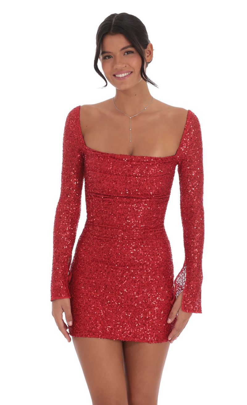 chinese dress ladies Women's Mini Dress in Red Velvet with Long Sleeves, High Neck, Open Ba –  Liquorish Online