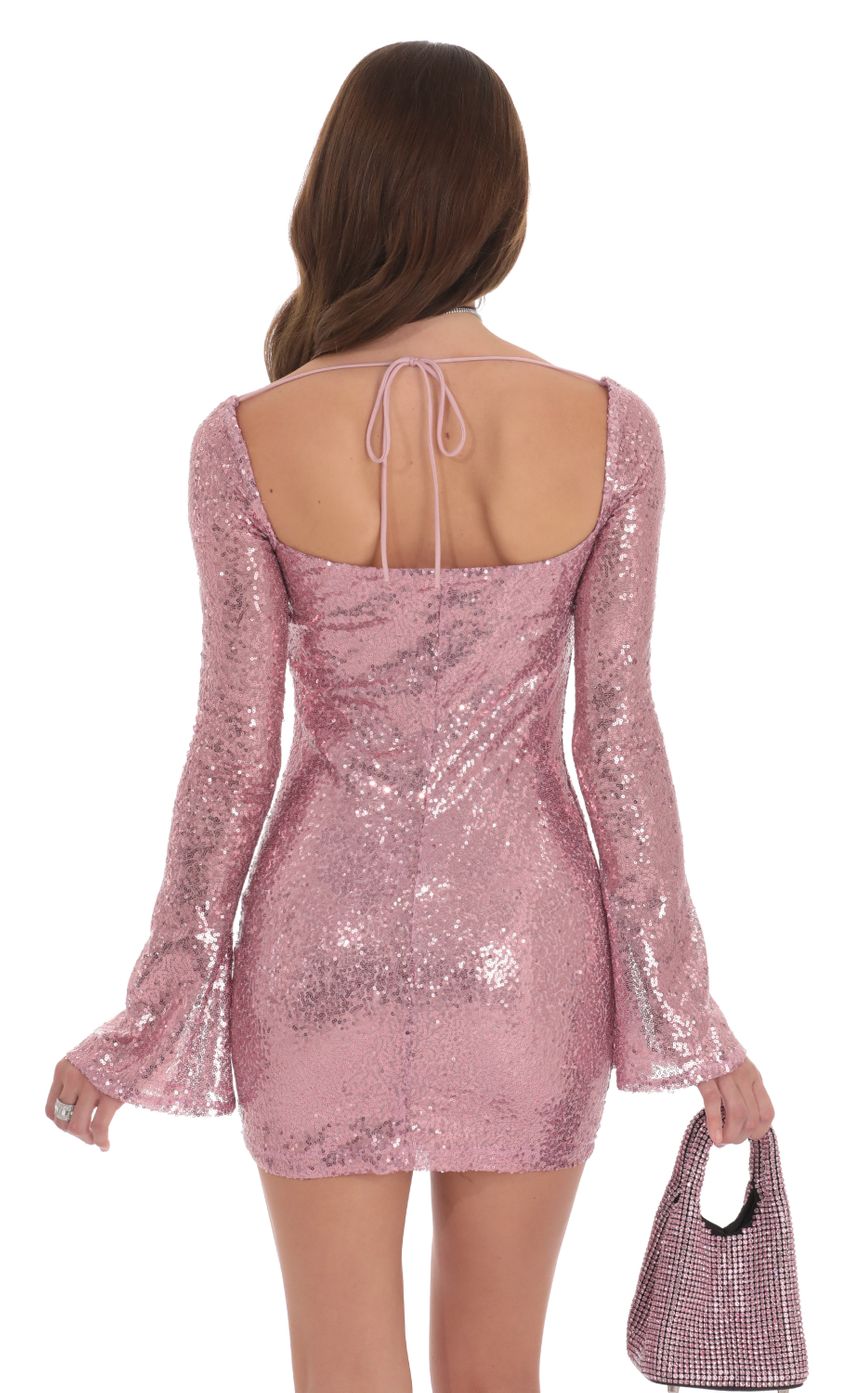 Picture Sequin Long Sleeve Bodycon Dress in Pink. Source: https://media-img.lucyinthesky.com/data/Nov24/850xAUTO/5f879787-db15-4920-8dba-c99e3c744027.jpg