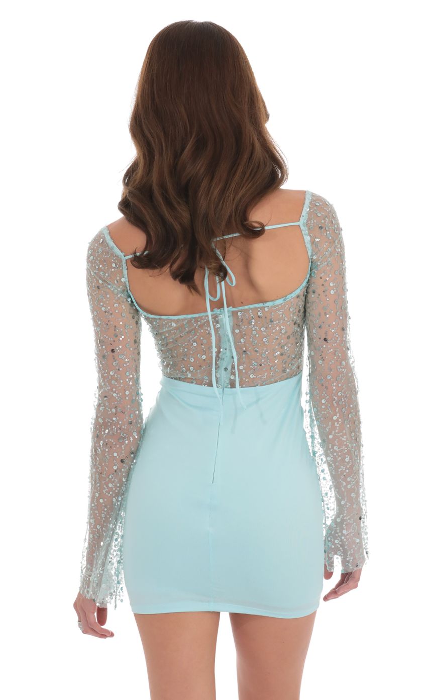 Picture Sequin Long Sleeve Dress in Sky Blue. Source: https://media-img.lucyinthesky.com/data/Nov24/850xAUTO/f768b44e-16ce-4c67-8bd8-ea5abf044f95.jpg