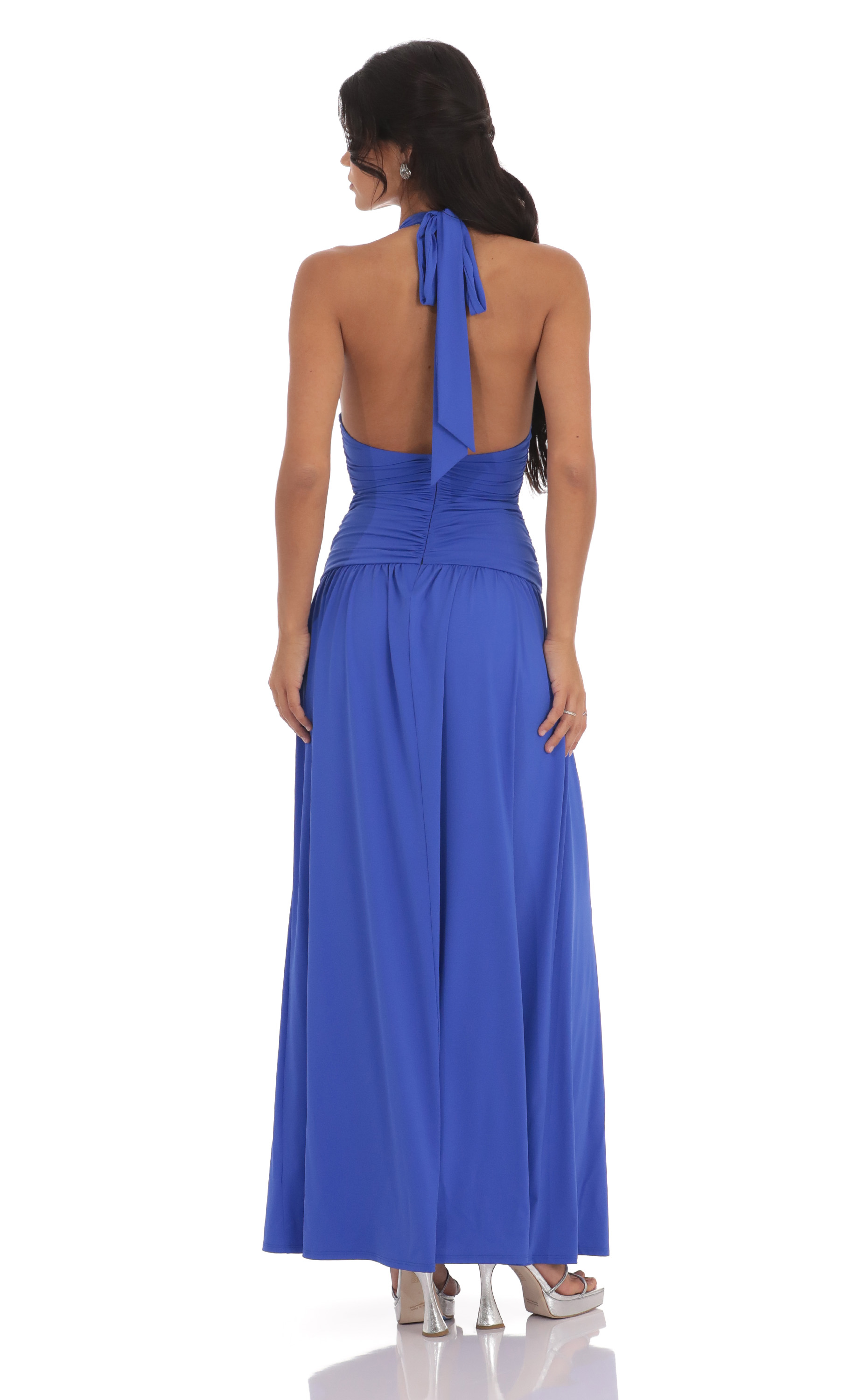 slim fit dress slacks Ray Of Light Ruched Halterneck Maxi Dress Taupe– Selfie Leslie