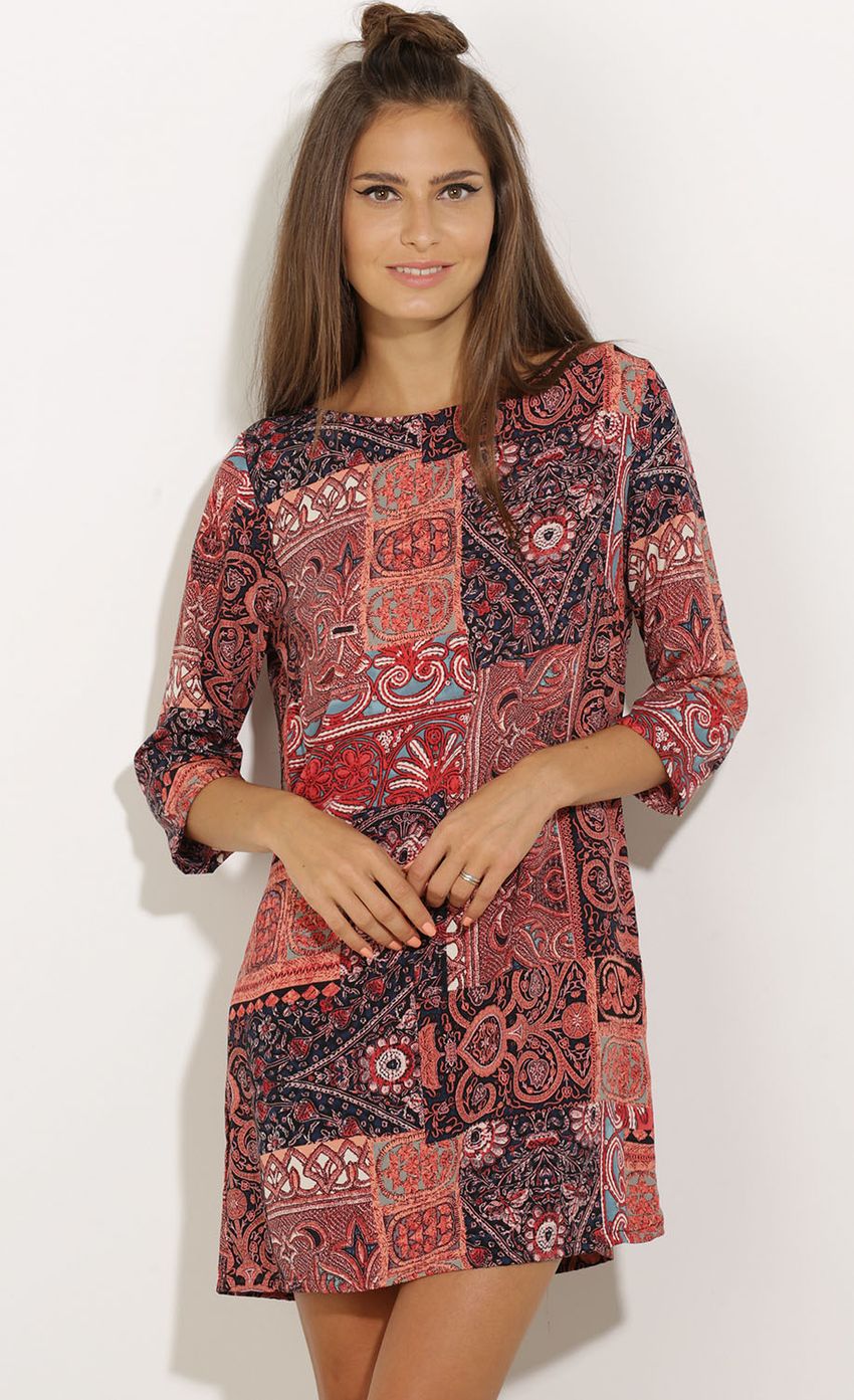 Picture Printed Bohemian Shift Dress. Source: https://media-img.lucyinthesky.com/data/Oct15_1/850xAUTO/0Y5A0711.JPG